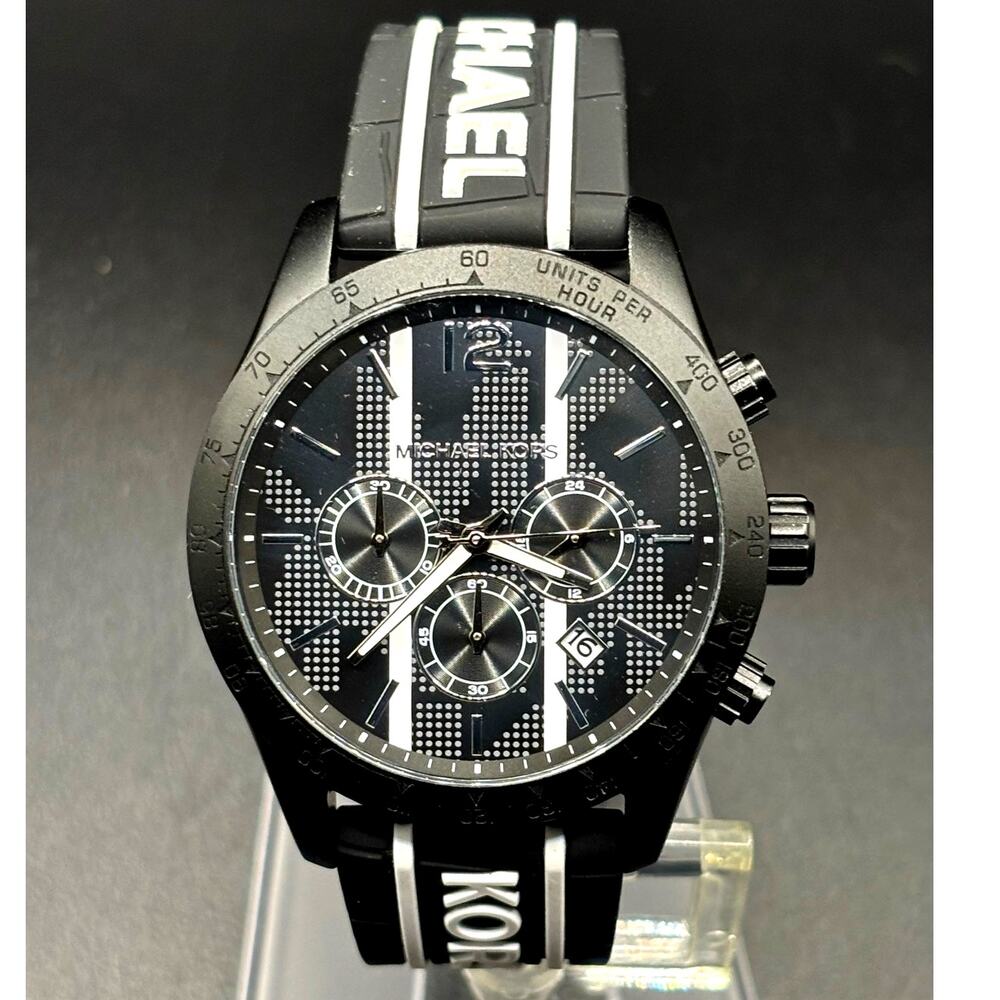 Michael Kors Layton MK6810 Chronograph Black Silicone Men’s Watch 44mm